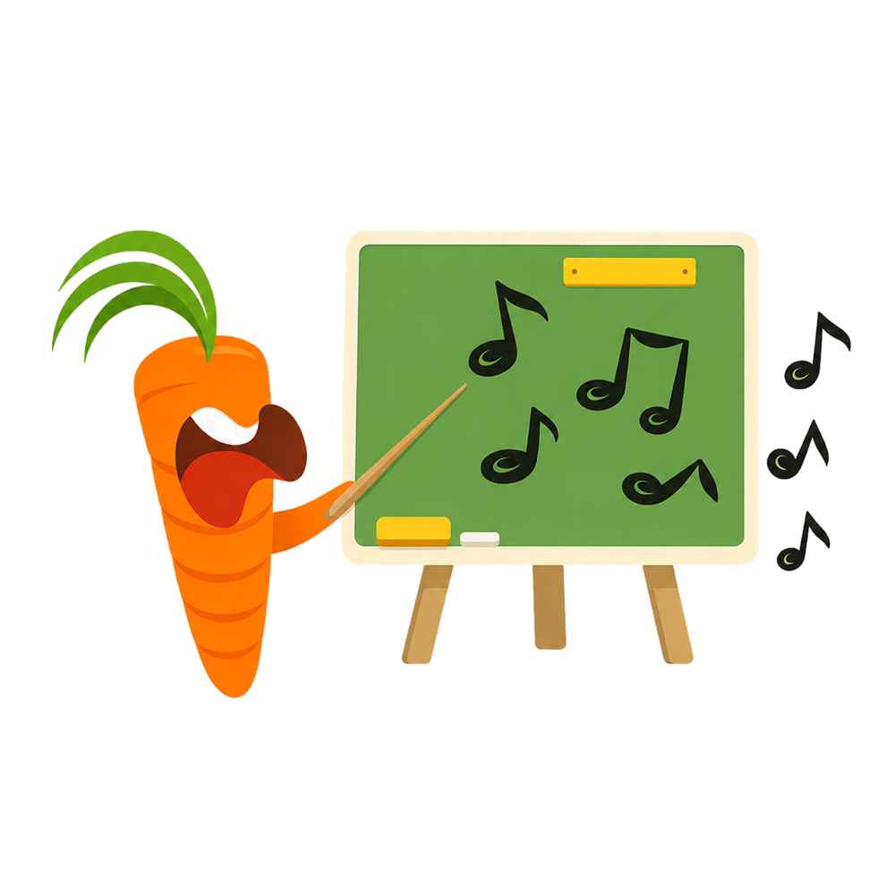 Singing Carrots AI Coach mascot